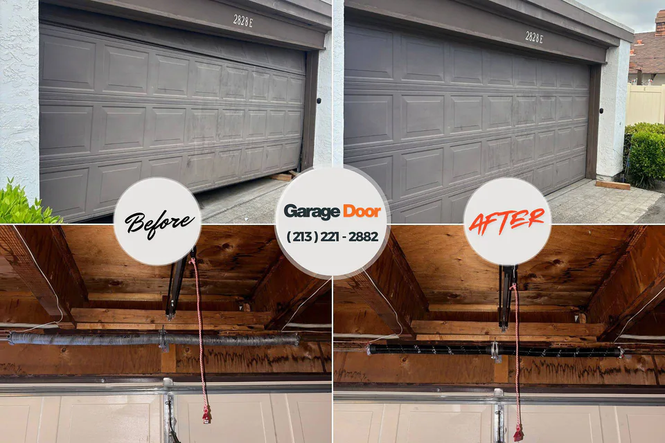 Before and after: garage door repair Westover North East